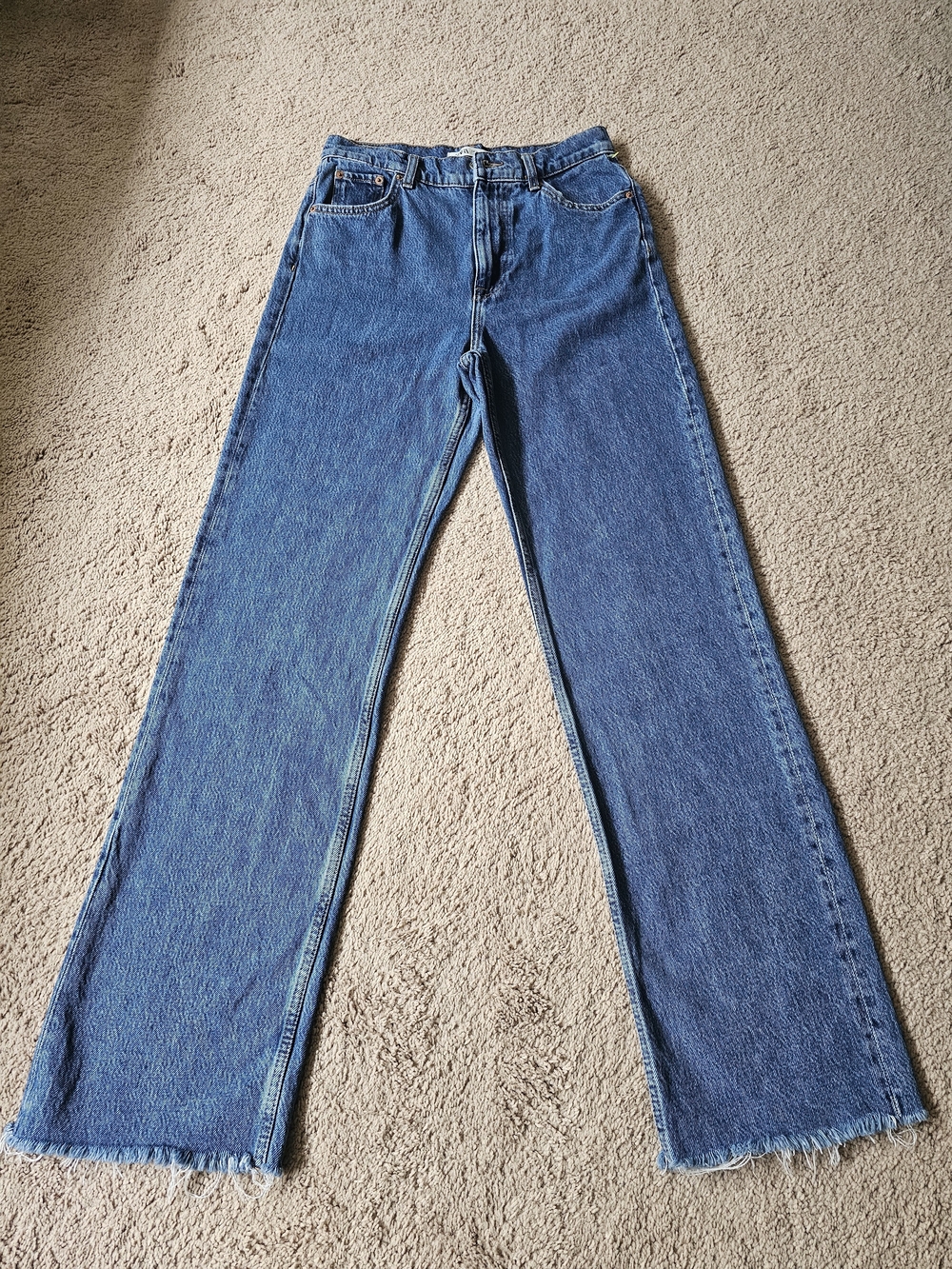 ZARA Women's Jeans The 90s Full Lenght Super High-Rise Medium Wash Size 6.